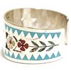 Image 3 : Zuni Multi-Stone Inlay Cardinal Sterling Silver Cuff Bracelet - Dennis & Nancy Edaakie