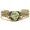 Old Pawn Navajo Carico Lake Turquoise Sterling Silver Cuff Bracelet - Lydia Begay