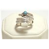 Navajo Turquoise Sterling Silver Feather Adjustable Women's Ring - Chris Charley