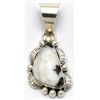 Navajo White Buffalo Sterling Silver Pendant - Mary Ann Spencer