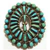 Old Pawn Navajo Turquoise Sterling Silver Pendant & Pin - MCH