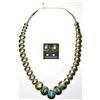 Navajo Sleeping Beauty Turquoise Sterling Silver Necklace & Earrings Set