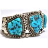 Image 2 : Old Pawn Sleeping Beauty Turquoise Sterling Silver Cuff Bracelet - MM