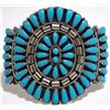 Navajo Turquoise Needlepoint Cluster Sterling Silver Cuff Bracelet - Juliana Williams