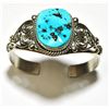 Navajo Sleeping Beauty Turquoise Sterling Silver Cuff Bracelet - Mary Ann Spencer