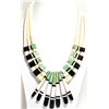 Santo Domingo Turquoise, Black Jet & Shell Heishi Necklace - Delbert & Torevia Crespin