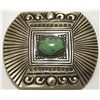 Navajo Green Fox Turquoise Sterling Silver Buckle - Martha Cayatine