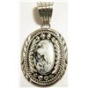 Navajo White Buffalo Sterling Silver Pendant - Mary Ann Spencer