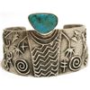 Navajo Royston Turquoise Sterling Silver Tufa Cast Cuff Bracelet - Philander B Begay