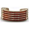 Zuni Red Spiny Oyster Sterling Silver Bracelet - A.L.W.