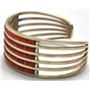 Image 2 : Zuni Red Spiny Oyster Sterling Silver Bracelet - A.L.W.