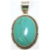 Navajo Turquoise Sterling Silver Pendant - Herman Lee