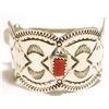 Navajo Coral Sterling Silver Hair Barrette - Joann Silver