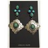 Navajo Turquoise Sterling Silver Post Earrings - Albert J Brown