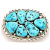 Navajo Sleeping Beauty Turquoise Sterling Silver Buckle - Mary Ann Spencer