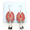 Image 1 : Navajo Coral Large Tree Earrings