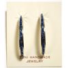 Image 1 : Zuni Lapis Lazuli Inlay Sterling Silver Half-Ring Post Earrings - Susan Kalestewa