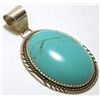 Image 2 : Navajo Turquoise Sterling Silver Pendant - Herman Lee