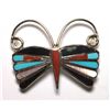 Image 1 : Zuni Multi-Stone Small Butterfly Pendant & Pin