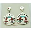 Image 1 : Zuni Multi-Stone Rainbow Kachina Earrings - Fred & Lolita Natachu