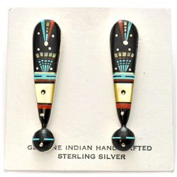 Navajo Multi-Stone Night Sky Design Earrings - Erwin Tsosie