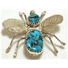 Image 1 : Navajo Turquoise Sterling Silver Bug Pin - Juan Begay, Jr.