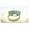 Image 1 : Zuni Turquoise Inlay Sterling Silver Men's Ring - Jim Haloo