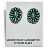 Image 1 : Zuni Turquoise Petit Point Cluster Sterling Silver Post Earrings