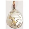 Navajo 12k Gold Fill over Sterling Silver Cow Skull Pendant - Rogers Jones