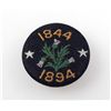 Image 1 : Antique Hand Embroidered Commemorative Button 1844-1894