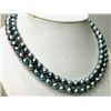 Image 1 : 35IN TAHITIAN REAL BLACK GREEN PEARL NECKLACE