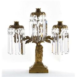 GT0424120069 Classical figural gilt-brass three-light g