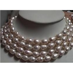 HUGE 68inch White Akoya Baroque Pearl Necklace with 14k