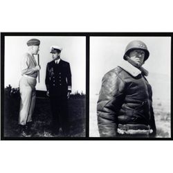 2 Photos - WWII General Patton, Lord Mountbatten