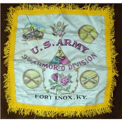 WWII US ARMY 3RD ARMORED DIV SWEETHEART PILLOW CASE