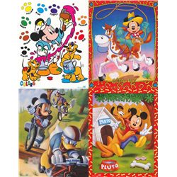 4 Disney Prints Mickey Mouse & Friends Painting, Pluto