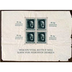 WWII Hitler Birthday Commemorative Stamp Sheet