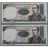 Image 1 : 2 Venezuela 20 Bolivares 1967 Crisp Uncirculated