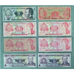 8 Honduras Paper Currency Notes Lempiras