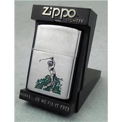 Zippo Vintage Golf Golfer Lighter in Plastic Case