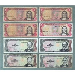 7 Mixed Dominican Republic Bills 1 & 5 Peso 1974-87