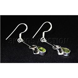 1.60CT Peridot Unique Design .925 Hook Earring 2.55g