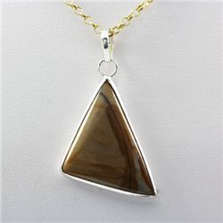 28.ctw Picture Jasper Silver Pendant