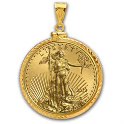 2012 1/4 oz Gold Eagle Pendant (Diamond-ScrewTop Bezel)