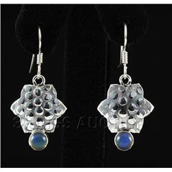 Cabochon Opal 0.54ctw Star Design 0.925 Hook Earring 3.