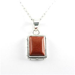 37.5ctw Sandstone Carnelian Silver Pendant