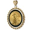 Image 2 : 2012 1/2 oz Gold Eagle Pendant (Onyx Rope Bezel) 14KT