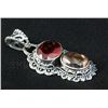 Image 2 : Pink & Brown Tourmaline 23.83ctw Silver Pendant