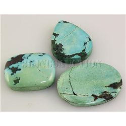 Natural Turquoise 166.92ctw Loose Gemstone Lot of 3