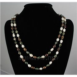 455.85CTW 46" WHITE-GREEN-BROWN LONGSTRAND FRESHWATER P